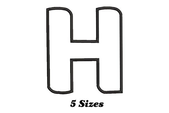 Alphabet Letter H Outline for Seasonal Embroidery