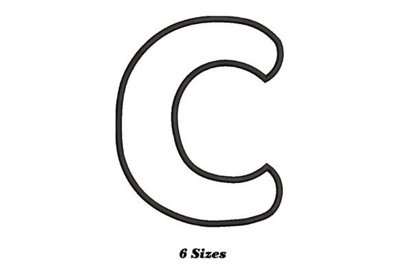 Letter C Outline for Seasonal Embroidery