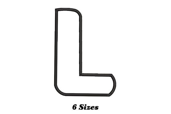 Letter L Outline: A Stylish Embroidery Design