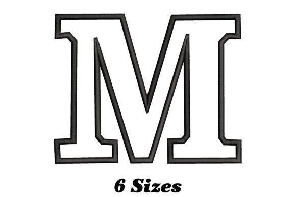 Letter M Outline Embroidery Design