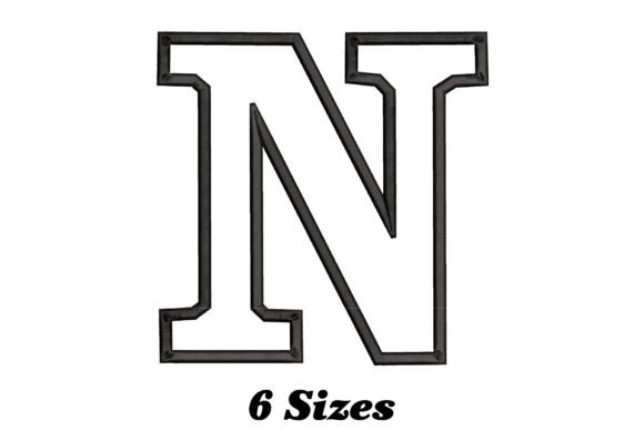 Letter N Outline for Seasonal Embroidery