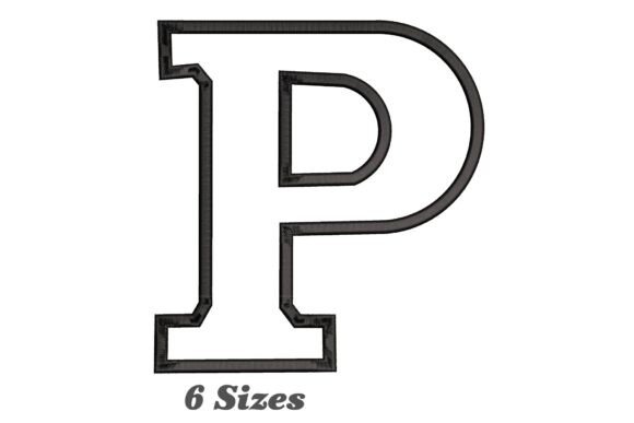 Letter P Outline Embroidery Design