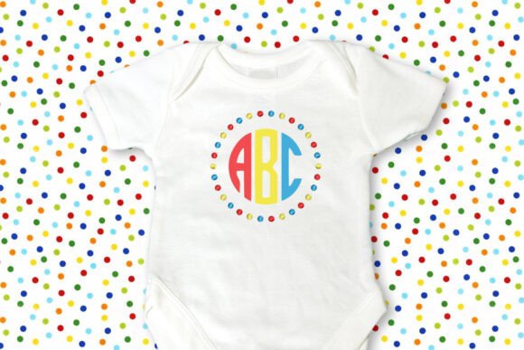 Tri-Dot Round Monogram Frame Embroidery